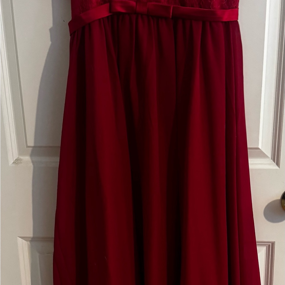 Elegant Red Lace Dress - Girls